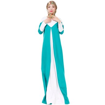 EOZY NEW Fashion Women Muslim Wear Stylish Female Long Sleeved Gown Maxi Dresses (Green)  