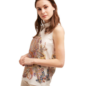 Esprit Flowing Mandarin Collar Top - Off White  