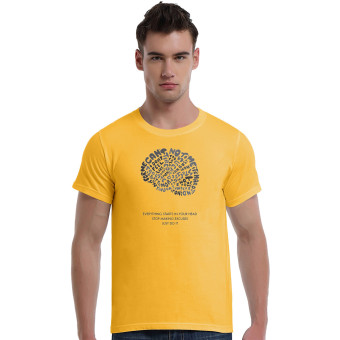Everything Starts In Your Head Stop Making Excuses Just Do It Cotton Soft Men Short T-Shirt (Yellow)   