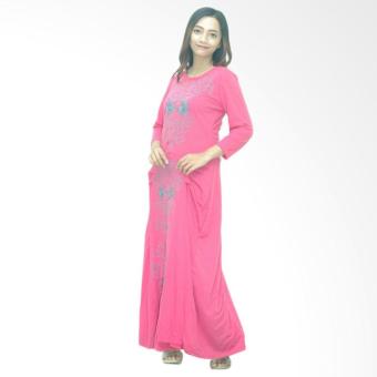 Ezpata Gamis/Long Dress Pesta kaos yarin Bordir - Pink  