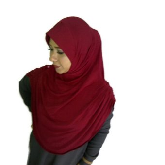 Ezpata Jilbab Instan/Hijab Langsung Pakai Kerut Samping Kanan Dan Kiri - Maroon  