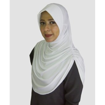 Ezpata Jilbab Instan/Hijab Langsung Pakai Kerut Samping Kanan Dan Kiri - Putih  