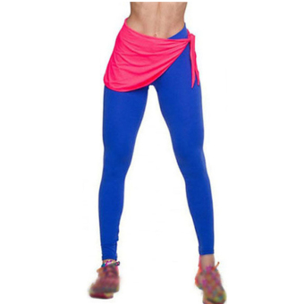 Fancyqube Candy Fluorescence Thin V Type High Waisted Legging Blue  
