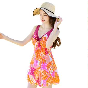 Fangfang NoNoCat Flower Printing Modest 1 Piece Swimwear Cover Up swimdress Plus Size for Women - intl  