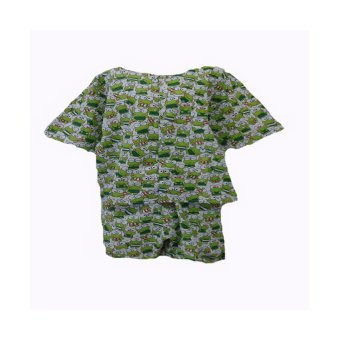 FAS,Baju Tidur Perempuang motif jepang,[hijau]  
