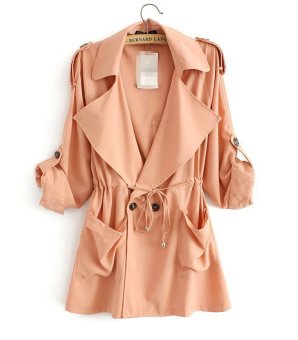 Fashion 2015 spring Autumn elegant Double Breasted trench coat for women long coats Casual brand windbreaker female cloak Orange S-L  