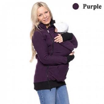 Fashion Baby Carrier Jacket Winter Outerwear Coat for Pregnant Women Multifunctional Mother Kangaroo Female Long Sleeve Hooded Sweater Coat(Violet) - intl  