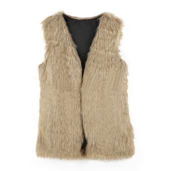 Fashion Elegance Women Warm Faux Fur Shaggy Vest Sleeveless Waistcoat Long Jacket Coat Outwear - Intl  