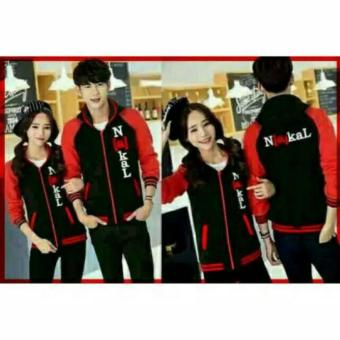 FASHION FLOWER-JAKET COUPLE NAKAL-BLACK RED  