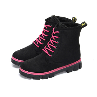 Fashion Fur Female Warm Ankle Boots Women Boots Snow Boots Autumn Winter Women Shoes (Black) - intl  