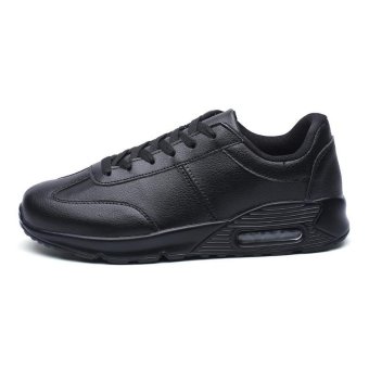 Fashion Men Casual Sports Mesh Sneakers Lace-up Track Shoes Size 39-44-Black - intl  