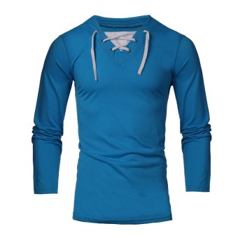 Fashion Men Cool Long Sleeve Casual Plain Polo Shirts  