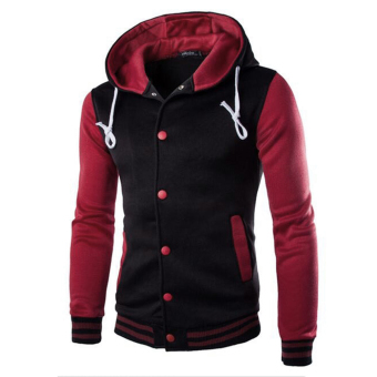 Fashion Men Hoodie Sweatshirt Jacket (Red)  