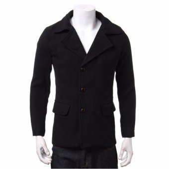 Fashion Men's Winter Leisure Lapels Single-breasted Coat - Intl  