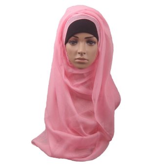 Fashion Muslim Women Shawl Scarf Head Cover Headscarf Muffler Pink  