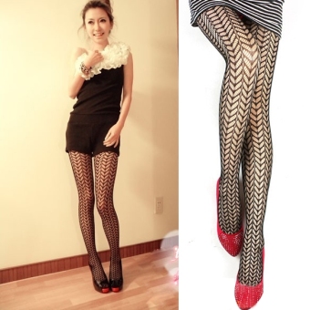 Fashion Sexy Women Wheat Grain Hollow Socks Stockings Fishnet Net Pattern Pantyhose Tights - intl  
