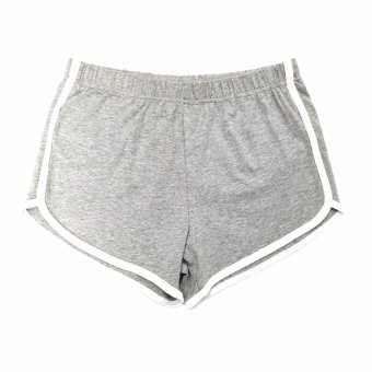 Fashion Summer Pants Women Sports Shorts Gym Workout Waistband Skinny Yoga Short?Grey? - intl  
