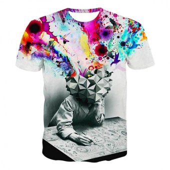 Fashion Unisex The Thinker Printing Abstract Casual T-shirt 3D Print Tops Tees  