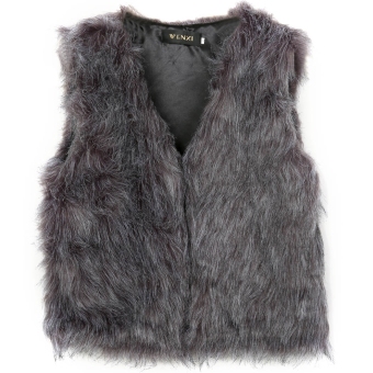 Fashion Woman Warm Faux Fur Sleeveless Waistcoat Vest Coat Casual Party Solid Outerwear  