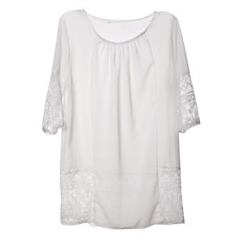 Fashion Women Chiffon Short Sleeve T Shirt (White)  