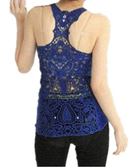 Fashion Women Crochet Eyelet Lace Back Cami Vest Tank Sleeveless Top Autoleader - Intl  