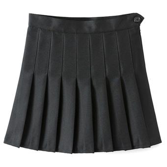 Fashion Women High Waist Solid Mini Pleated Skater Tennis Skirt (Black) - intl  