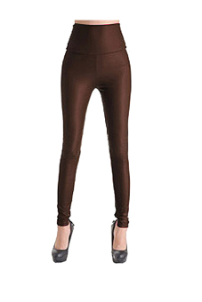 Faux Leather High Waist Leggings (Dark Coffee)  