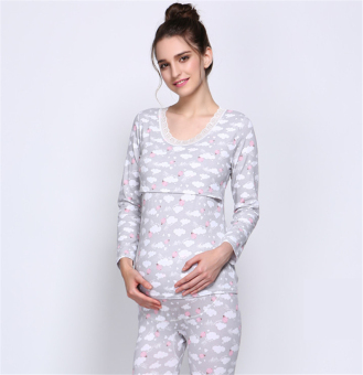 Feeding Maternity Pajamas (Grey) - intl  