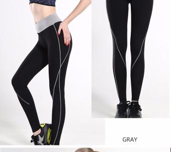 Fitness Women Running Leggings Sports Elastic Pants for Yoga Gym Women Sport Trousers Running Tights (Grey) - intl  