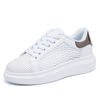 Flat casual shoes, summer mesh explosion models white shoes (Brown)  