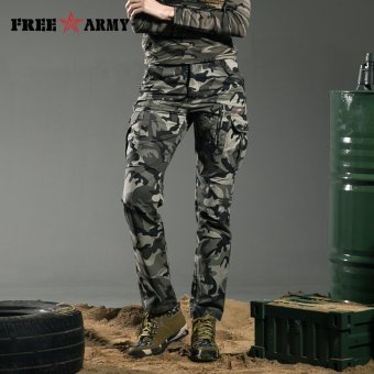 Free Army Outdoor Tactical Pants For Women Military Camouflage Cargo Pants - intl  