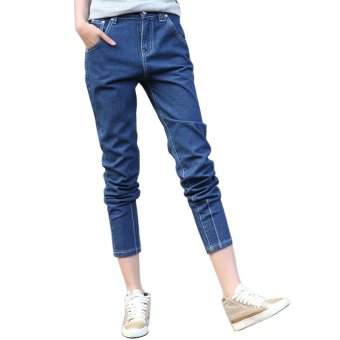 Free shipping Women's Harem pants Casual Jeans Pants Plus size Long trousers Fashion Cross pants Summer Loose Denim Pants 26-34  