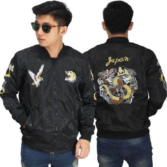 Frozenshop - Jaket Bomber Sukajan Japan Dragon Black  