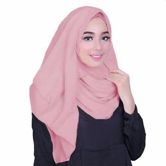 Fusia 1 Hijab Kerudung Semi Instan -Dusty Pink  