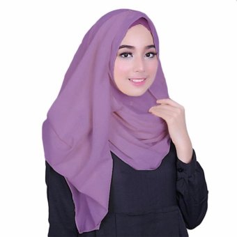 Fusia Hijab Kerudung Semi Instan -Ungu  