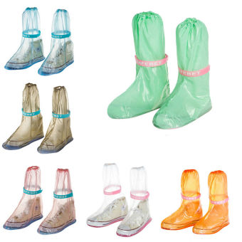 GAKTAI PVC Waterproof Shoe Covers Reusable Anti-slip Rain Boot Motorcycle Bike Overshoe (Pink)  