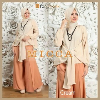 Gamis / Baju Wanita Muslim Micca Syari set 3in1 (Cream)  