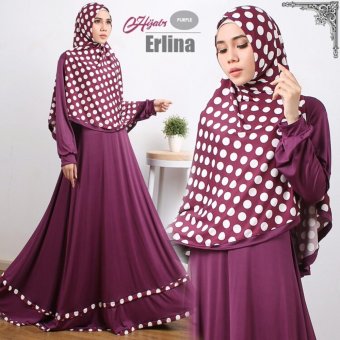 Gamis Jersey Polkadot Erlina Purple  