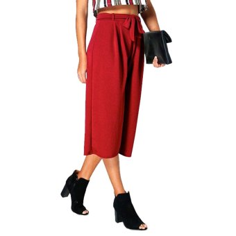 Gamiss Ultra-Wide-Leg Trousers Bandage (Red) - Intl  