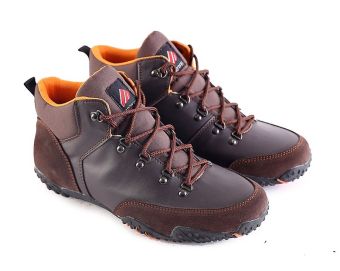 Garsel L153 Sepatu Safety Boots Pria - Kulit Buck-Synth - Bagus (Coklat)  