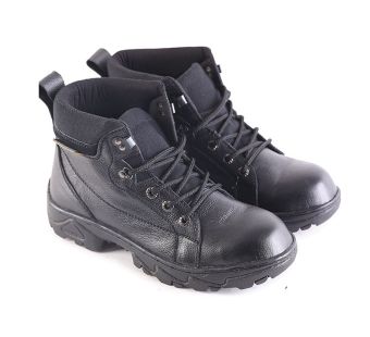 Garsel L168 Sepatu Safety Boots Pria - Kulit Super - Bagus (Hitam)  