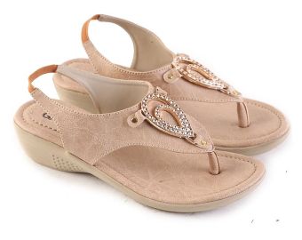 Garsel L389 Sandal Flat Wanita - Synth - Keren (Cream)  