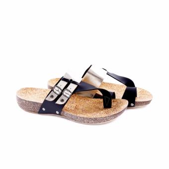 Garucci sandal Flip Flop Wanita 332-black combo  