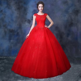 Gaun Pengantin Merah Wedding Gown Wedding Dress 2016 09001  