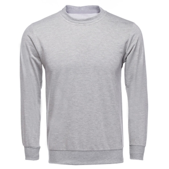 GE Stylish Men's Sport Long Sleeve O-neck / Round Neck T-shirt Tops Blouse Jumpers Hoodies Sweatshirts (Gray)  