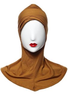 GETEK Cotton Muslim Inner Hijab Islamic Full Cover Hat Underscarf (Camel)  