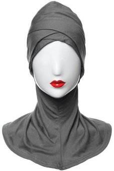 GETEK Cotton Muslim Inner Hijab Islamic Full Cover Hat Underscarf One Size (Deep Gray)  