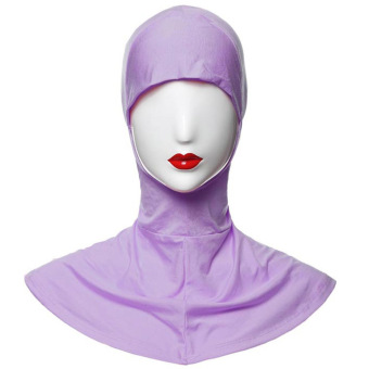 GETEK Islamic Muslim Full Cover Inner Hijab Caps Split Long Underscarf Hats (Light Purple) - intl  