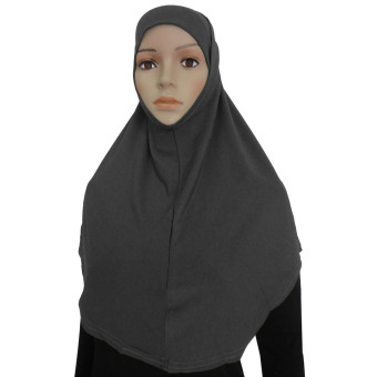 GETEK Islamic Muslim Hijab Scarf 2PCS Set (Gray) - intl  