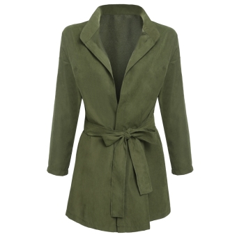 GETEK Women Front Open Batwing Sleeve Windbreak Tunic Jacket (Army Green) - intl  